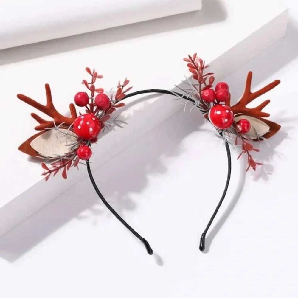 Christmas Antler Headband, Christmas Headband, Antler Headpiece, Holiday Antlers